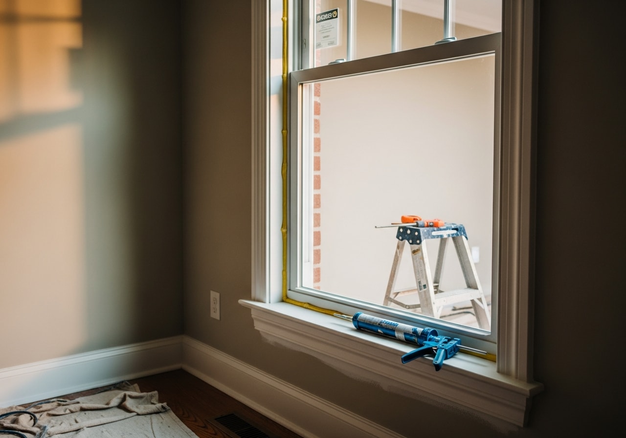 Andersen 400 Series vinyl double-hung windows installed in Arlington home