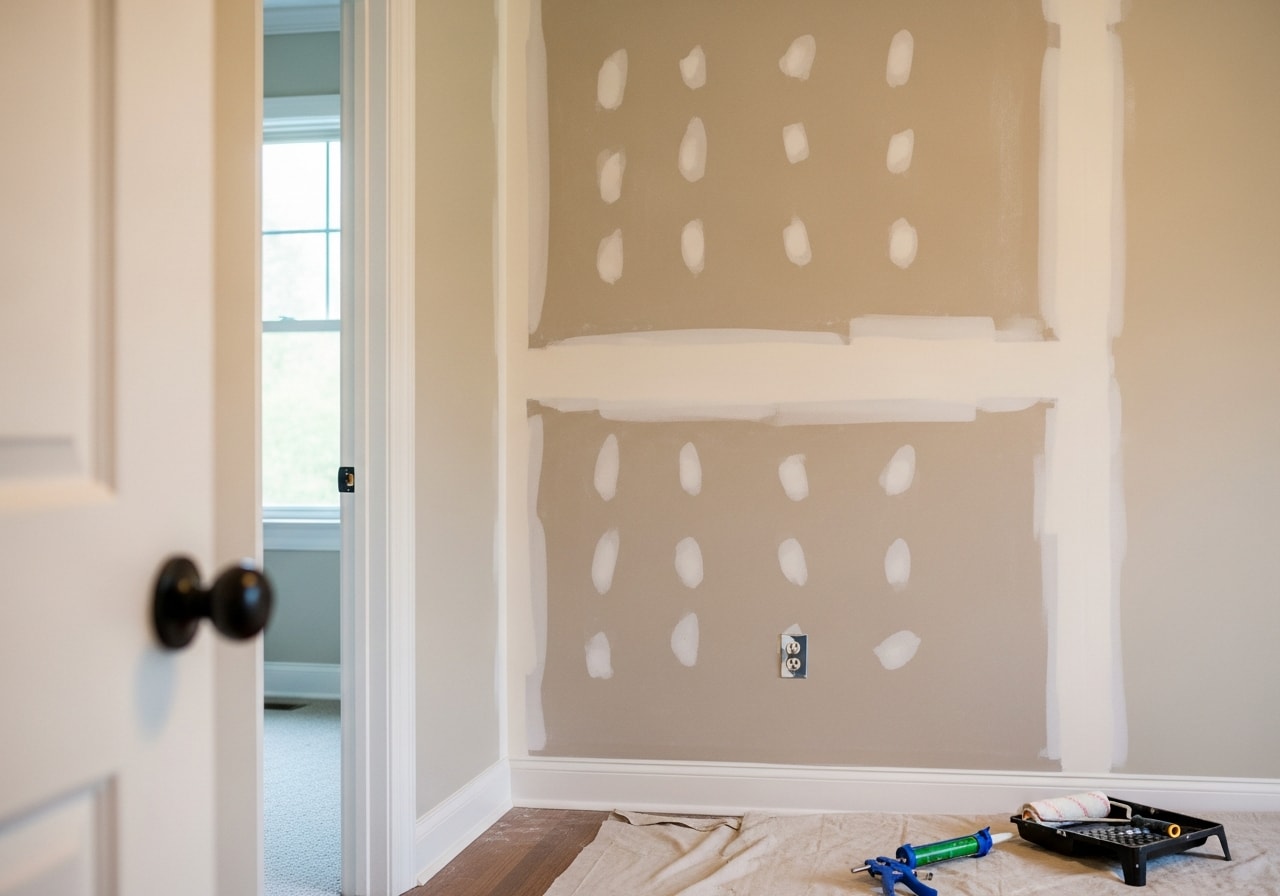Interior drywall repair and fresh paint in Leesburg home