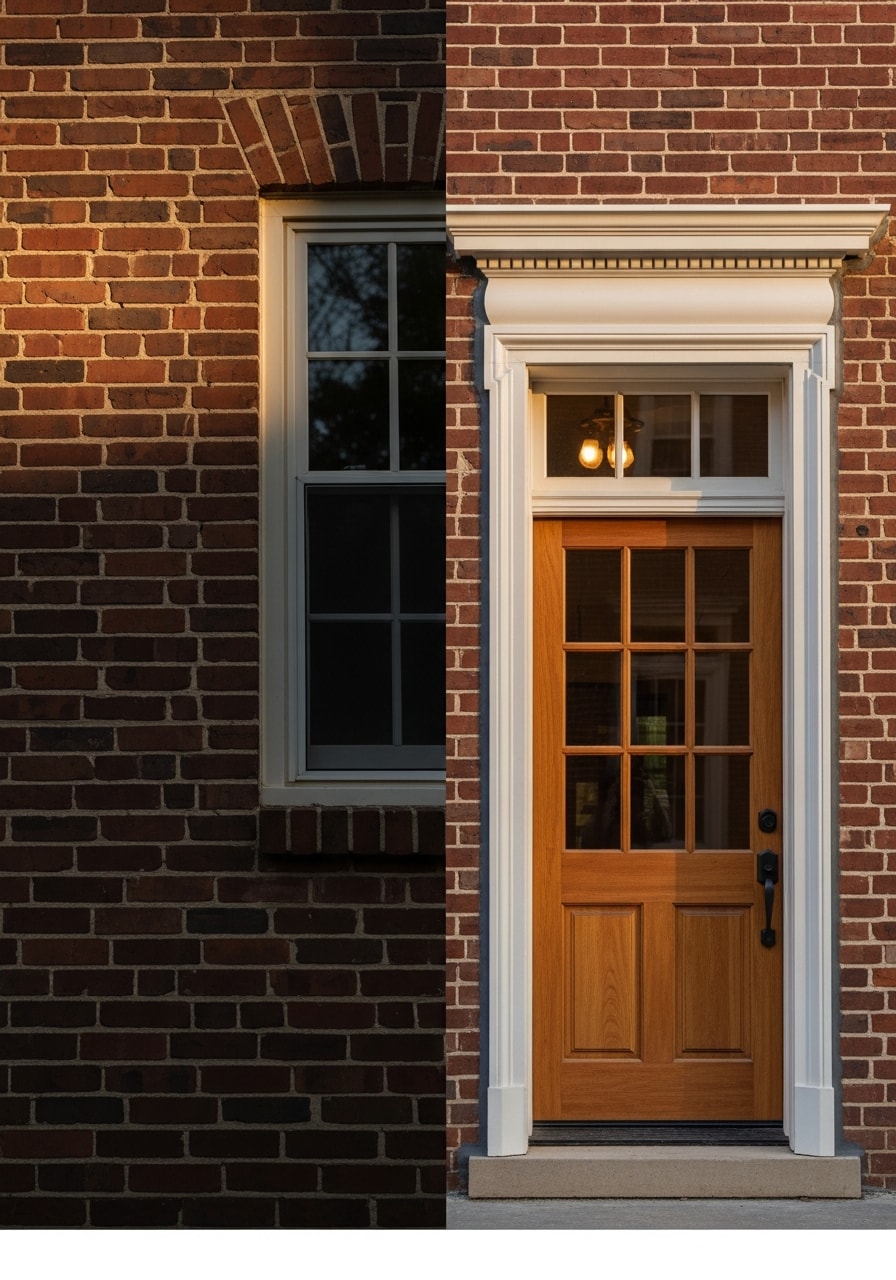 Detailed craftsmanship on a Leesburg property exterior, showing respect for period style and quality workmanship.