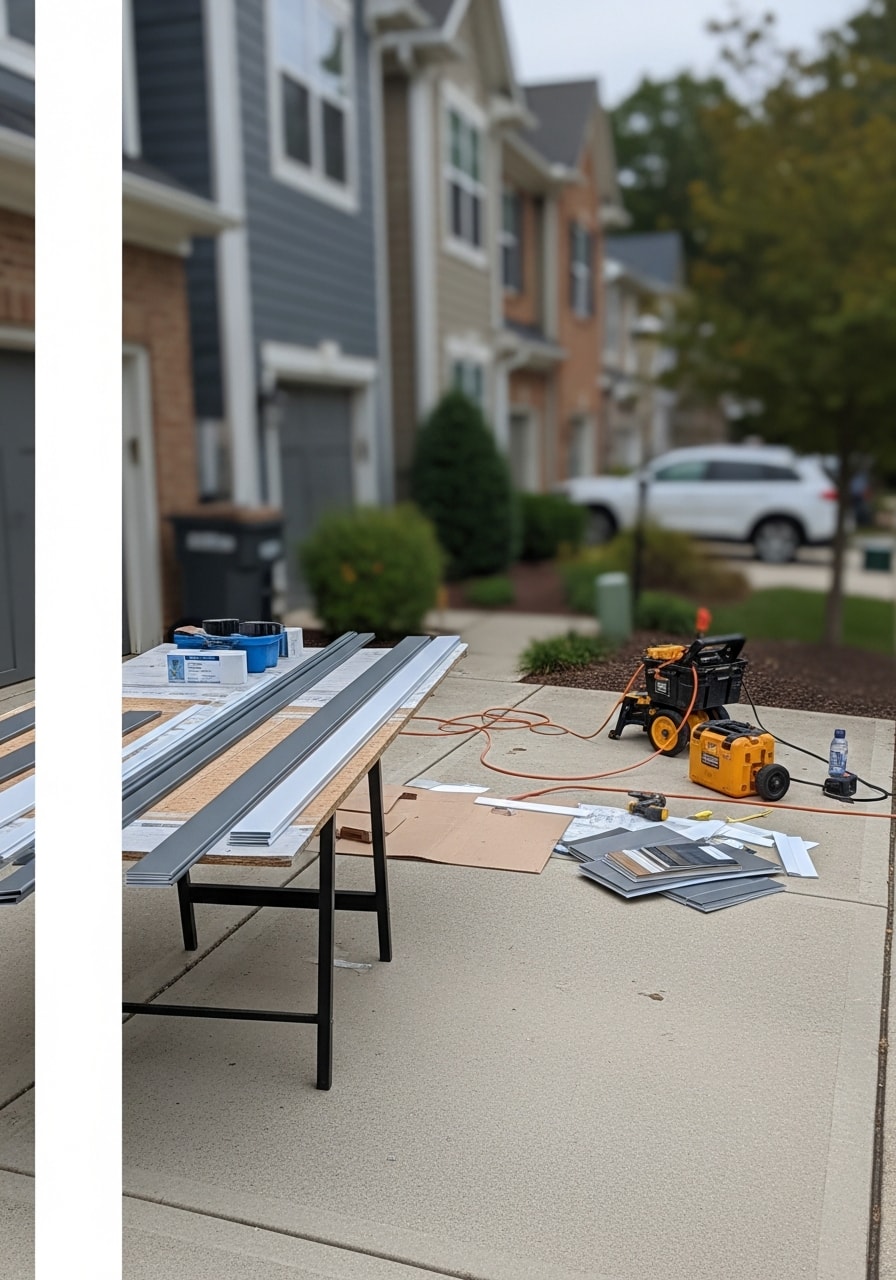 Professional crew performing detailed work on a Reston property, demonstrating precision and HOA-compliant execution.